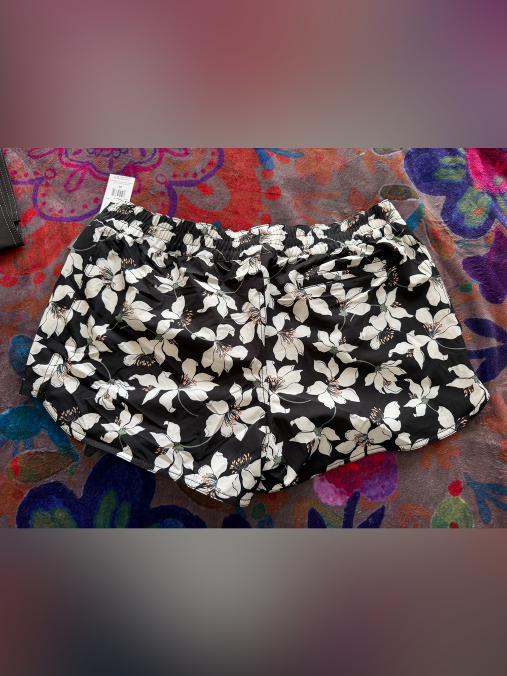 Women's Black Floral shorts quick dry material